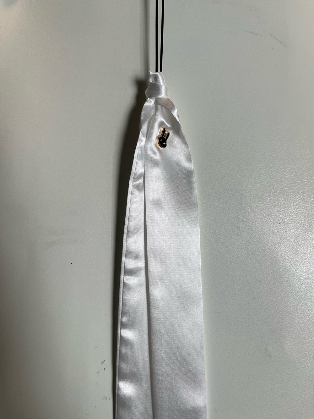 Satin Scarf Necklace with Lapel Pin - Unisex
